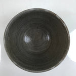 Japanese Ceramic Green Tea Bowl Matcha Chawan Vtg Black Subtle Design Gray CHB54