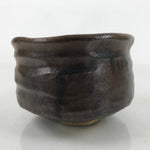 Japanese Ceramic Green Tea Bowl Matcha Chawan Vtg Brown Black White CHB80