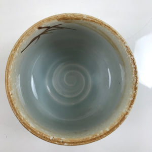 Japanese Ceramic Green Tea Bowl Matcha Chawan Vtg Brown White Celadon CHB90