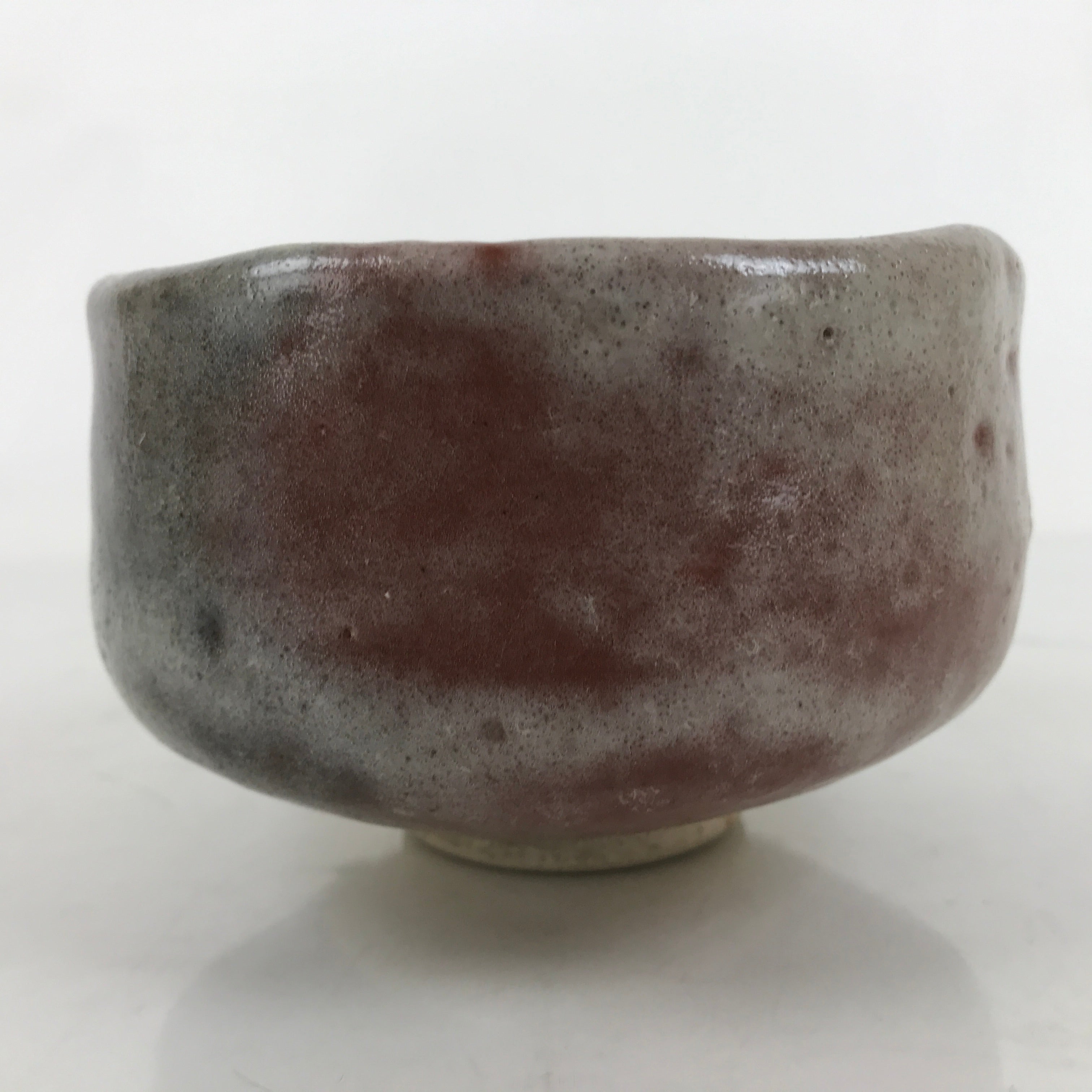 Japanese Ceramic Green Tea Bowl Matcha Chawan Vtg Brown White Glossy CHB75