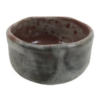 Japanese Ceramic Green Tea Bowl Matcha Chawan Vtg Brown White Glossy CHB75