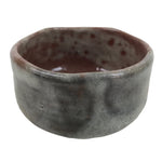 Japanese Ceramic Green Tea Bowl Matcha Chawan Vtg Brown White Glossy CHB75