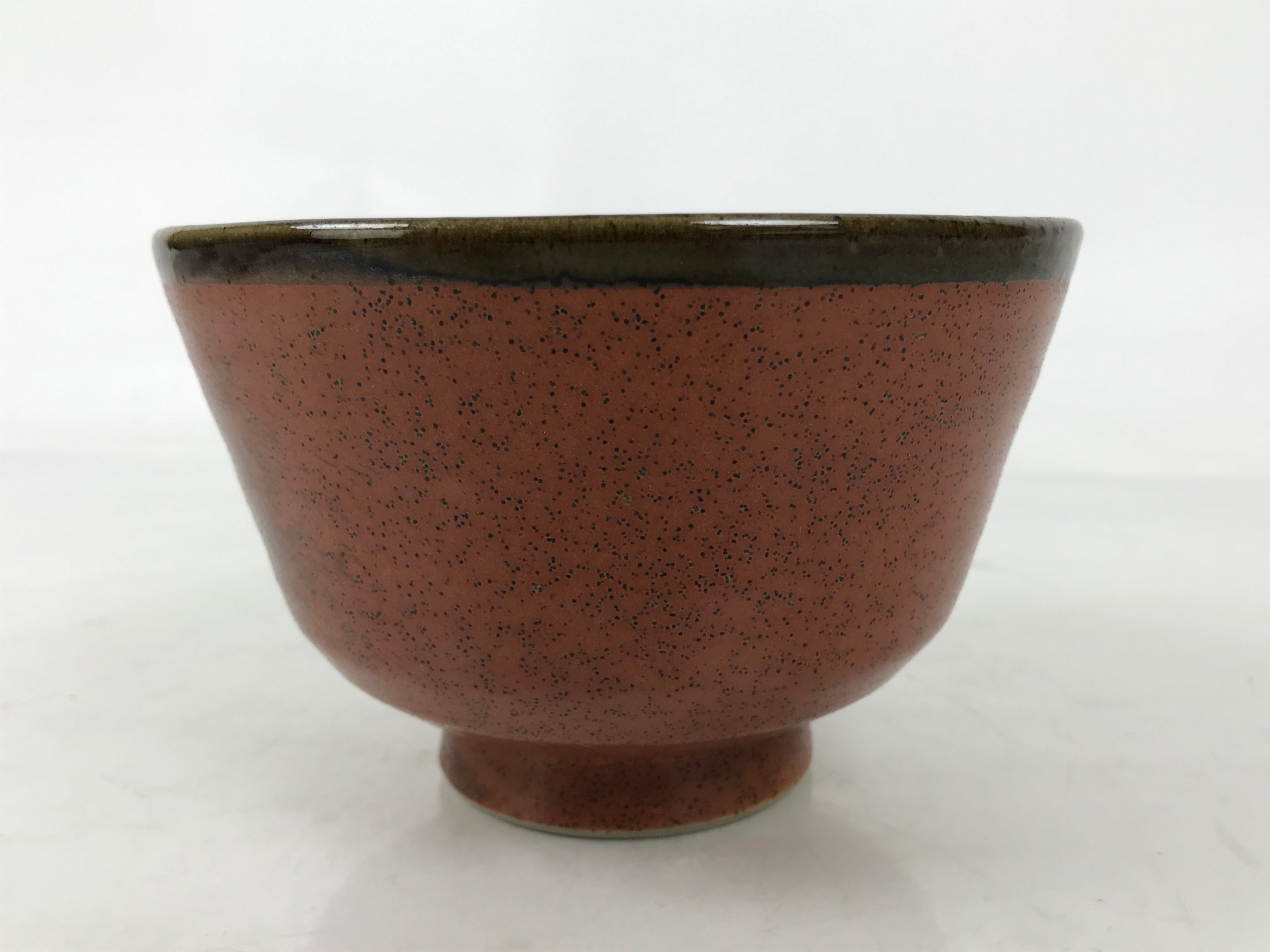 Japanese Ceramic Green Tea Bowl Matcha Chawan Vtg Donburi Kaikan Brown CHB103