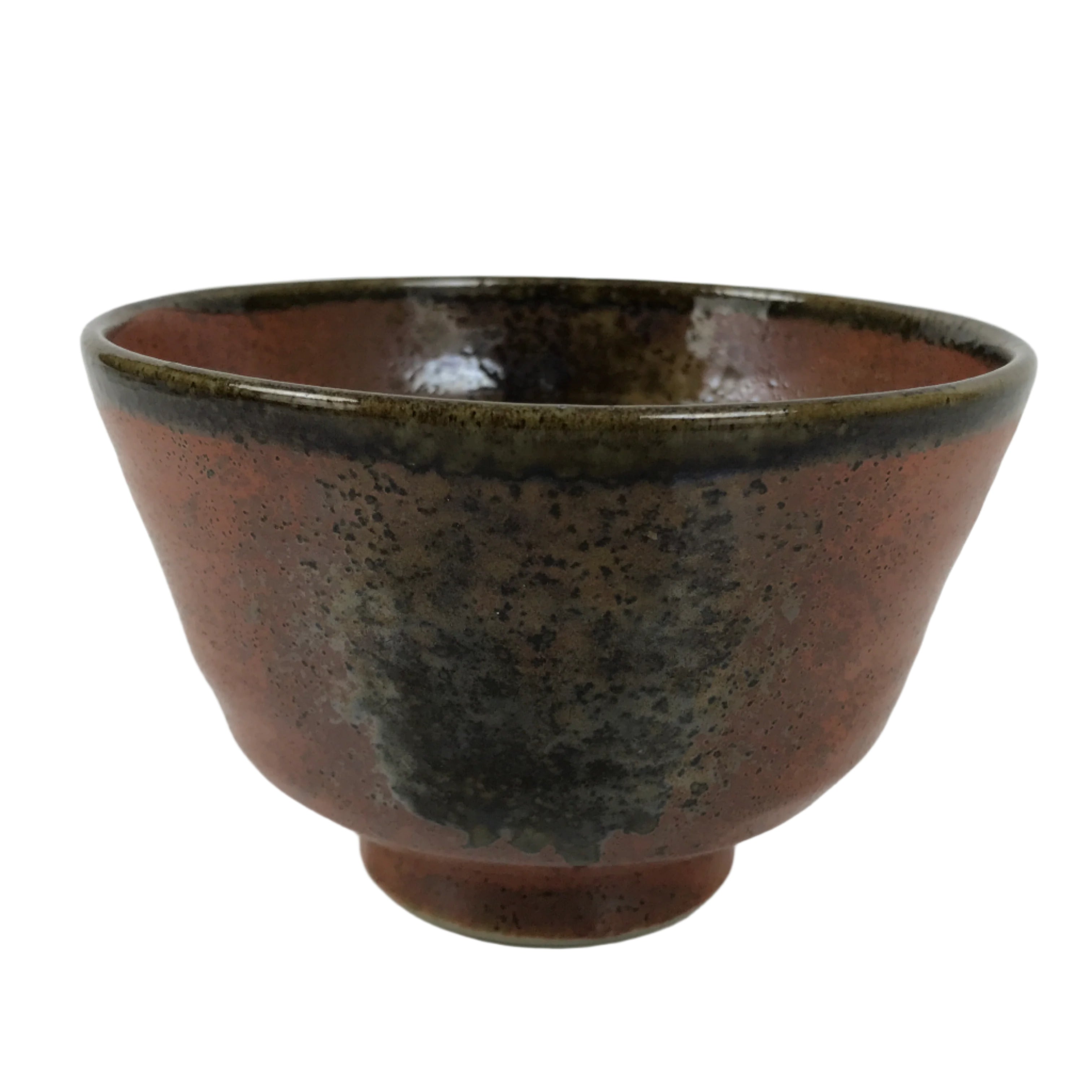 Japanese Ceramic Green Tea Bowl Matcha Chawan Vtg Donburi Kaikan Brown CHB103