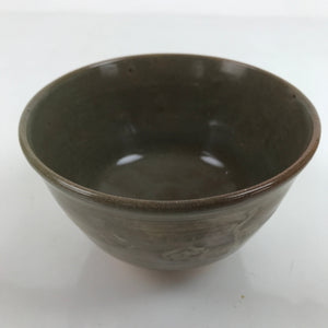 Japanese Ceramic Green Tea Bowl Matcha Chawan Vtg Ducks Brown CHB52