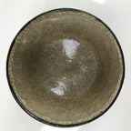 Japanese Ceramic Green Tea Bowl Matcha Chawan Vtg Gray Brown Crackle CHB59