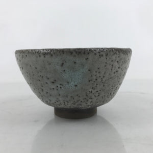 Japanese Ceramic Green Tea Bowl Matcha Chawan Vtg Gray Brown Dots Thick CHB85