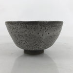 Japanese Ceramic Green Tea Bowl Matcha Chawan Vtg Gray Brown Dots Thick CHB85