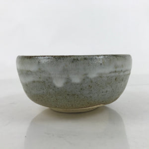 Japanese Ceramic Green Tea Bowl Matcha Chawan Vtg Gray Brown White CHB79