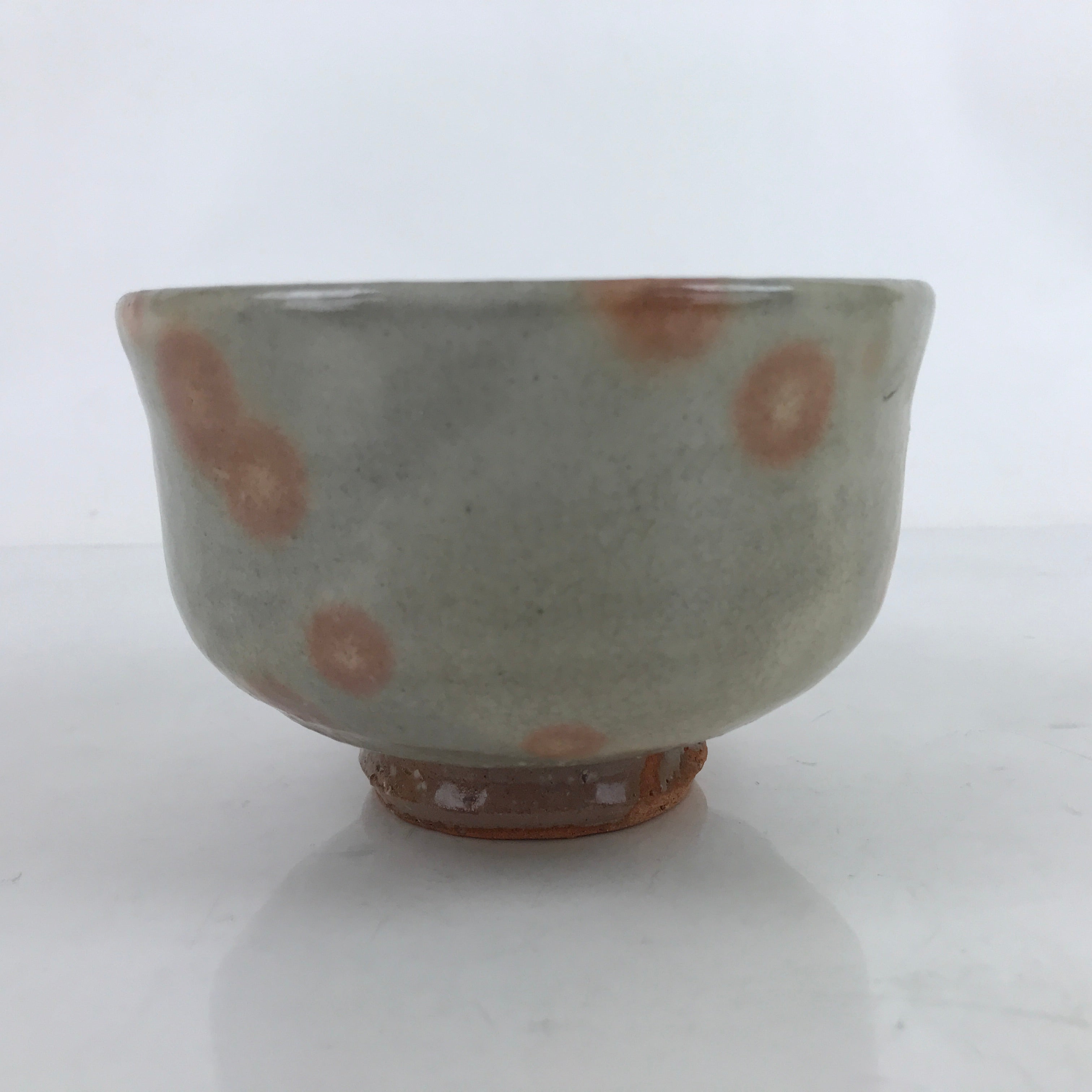 Japanese Ceramic Green Tea Bowl Matcha Chawan Vtg Gray Orange Pink CHB60