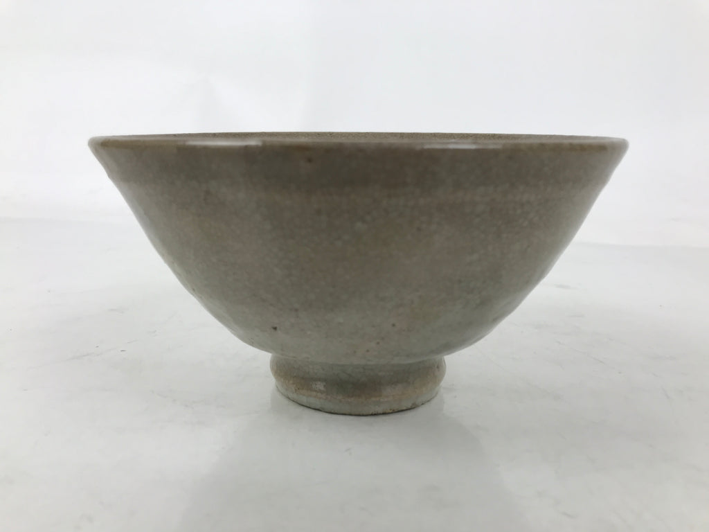 Japanese Ceramic Green Tea Bowl Matcha Chawan Vtg Hagi Ware Gray CHB105