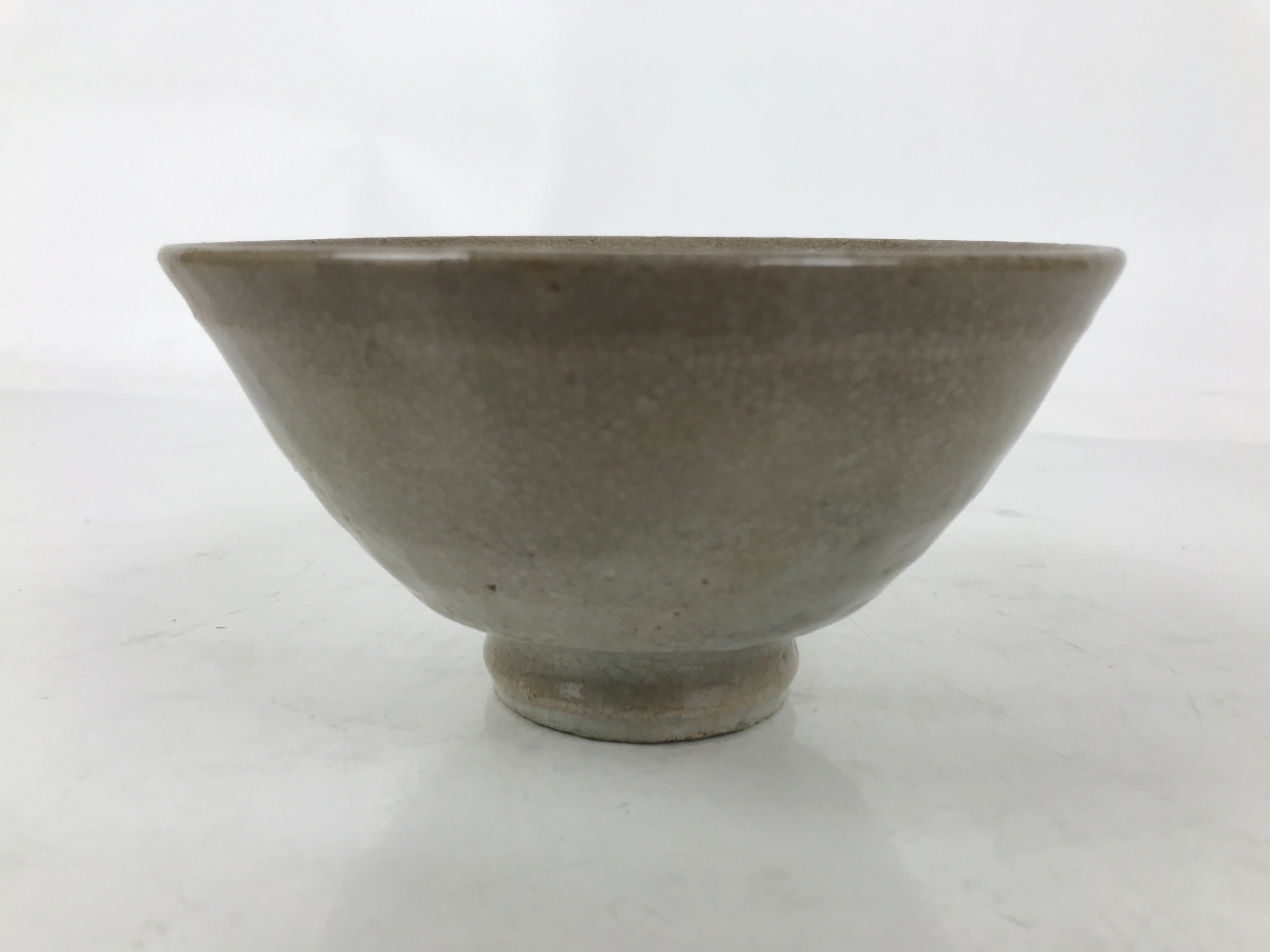 Japanese Ceramic Green Tea Bowl Matcha Chawan Vtg Hagi Ware Gray CHB105