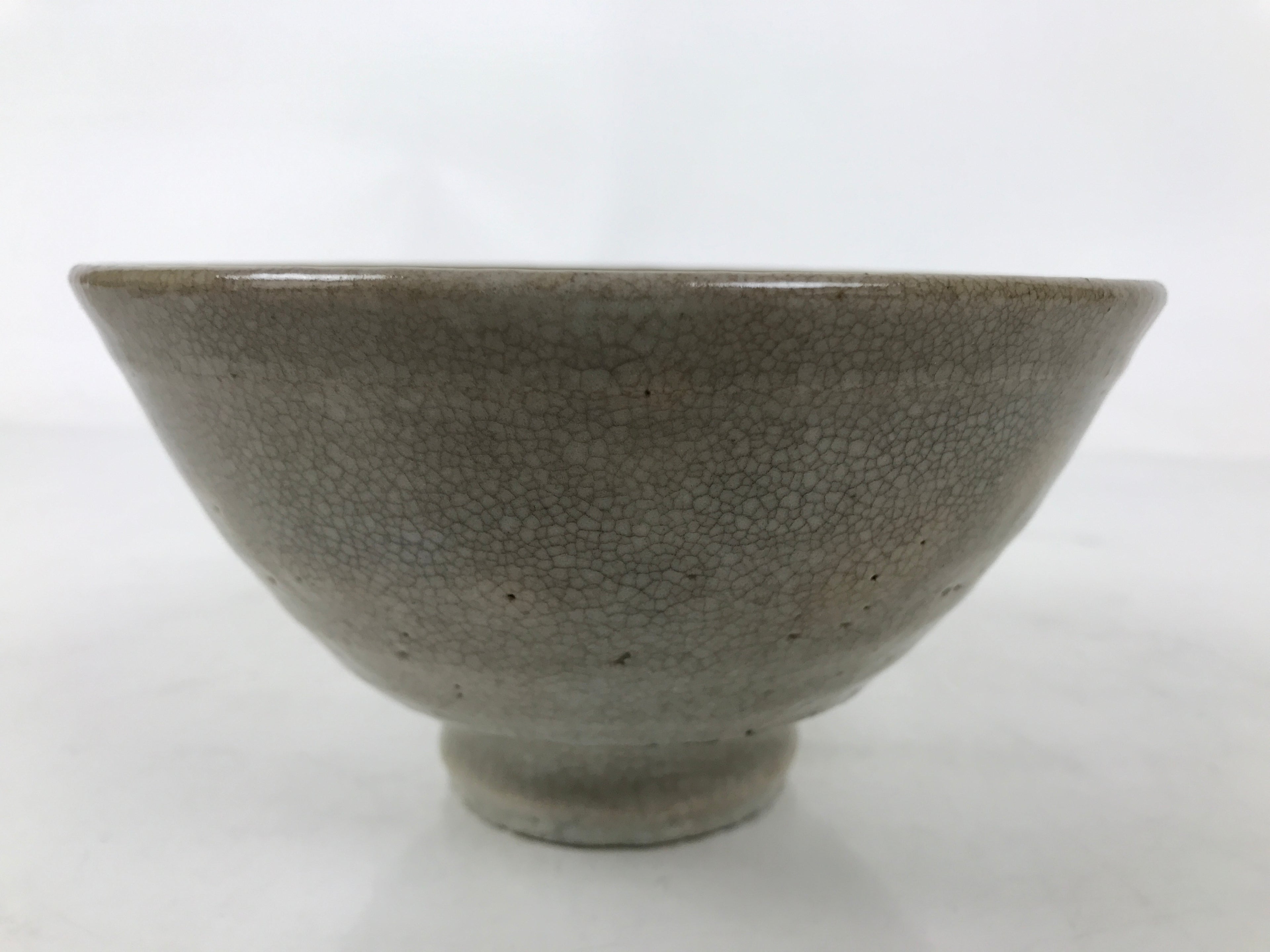 Japanese Ceramic Green Tea Bowl Matcha Chawan Vtg Hagi Ware Gray CHB105