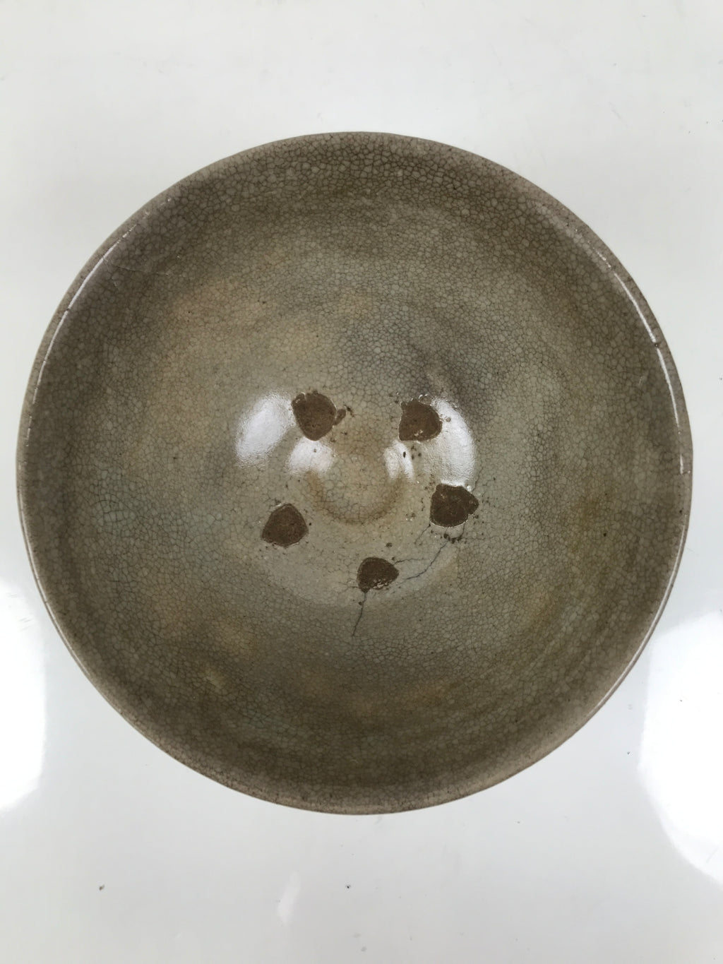 Japanese Ceramic Green Tea Bowl Matcha Chawan Vtg Hagi Ware Gray CHB105