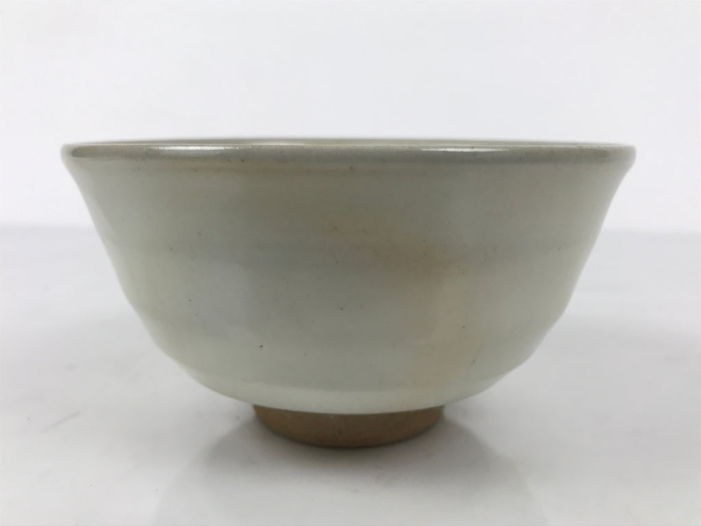 Japanese Ceramic Green Tea Bowl Matcha Chawan Vtg Hagi Ware White Pottery CHB131
