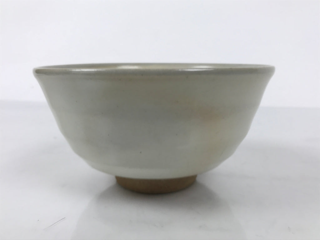 Japanese Ceramic Green Tea Bowl Matcha Chawan Vtg Hagi Ware White Pottery CHB131