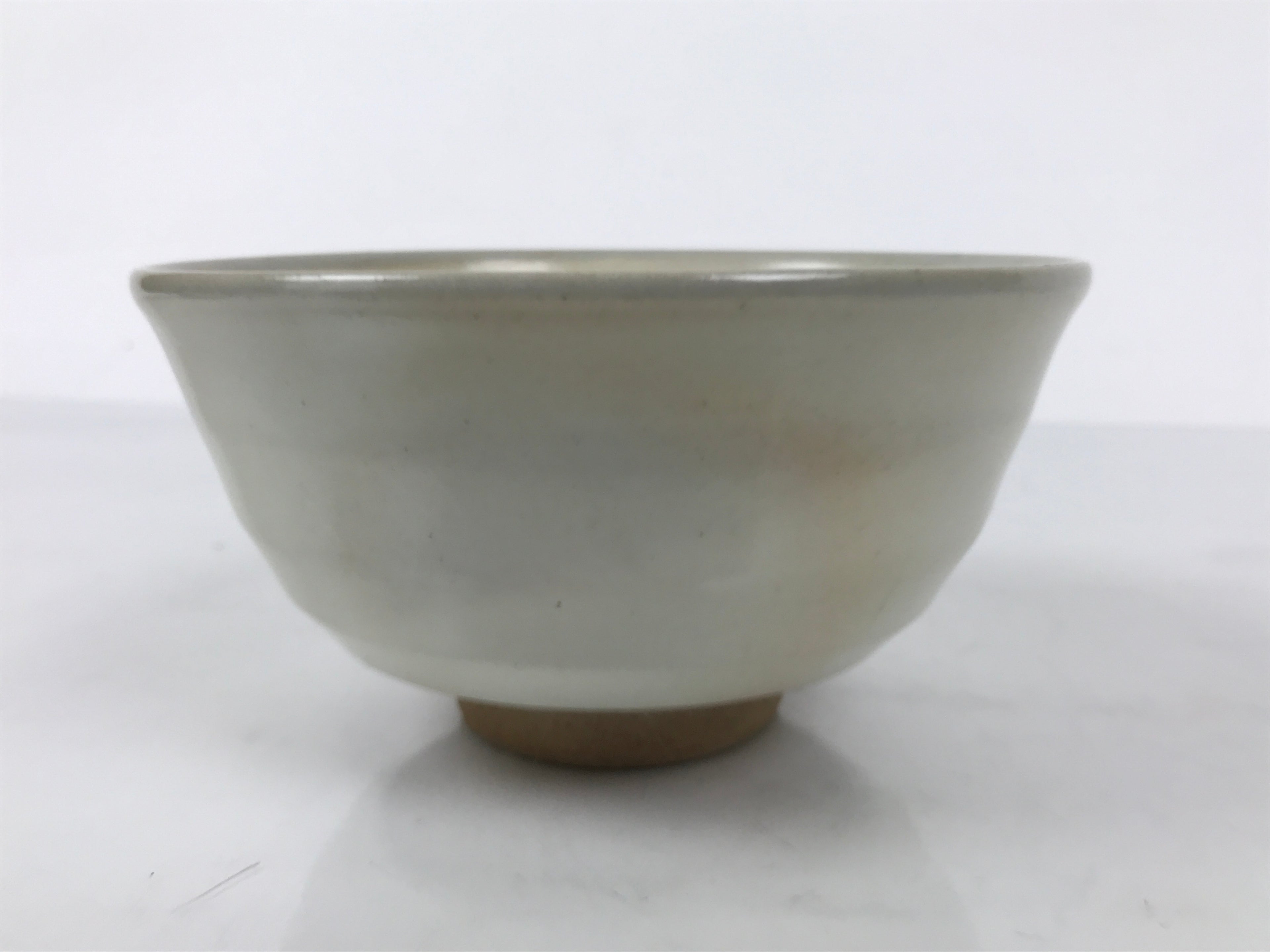 Japanese Ceramic Green Tea Bowl Matcha Chawan Vtg Hagi Ware White Pottery CHB131