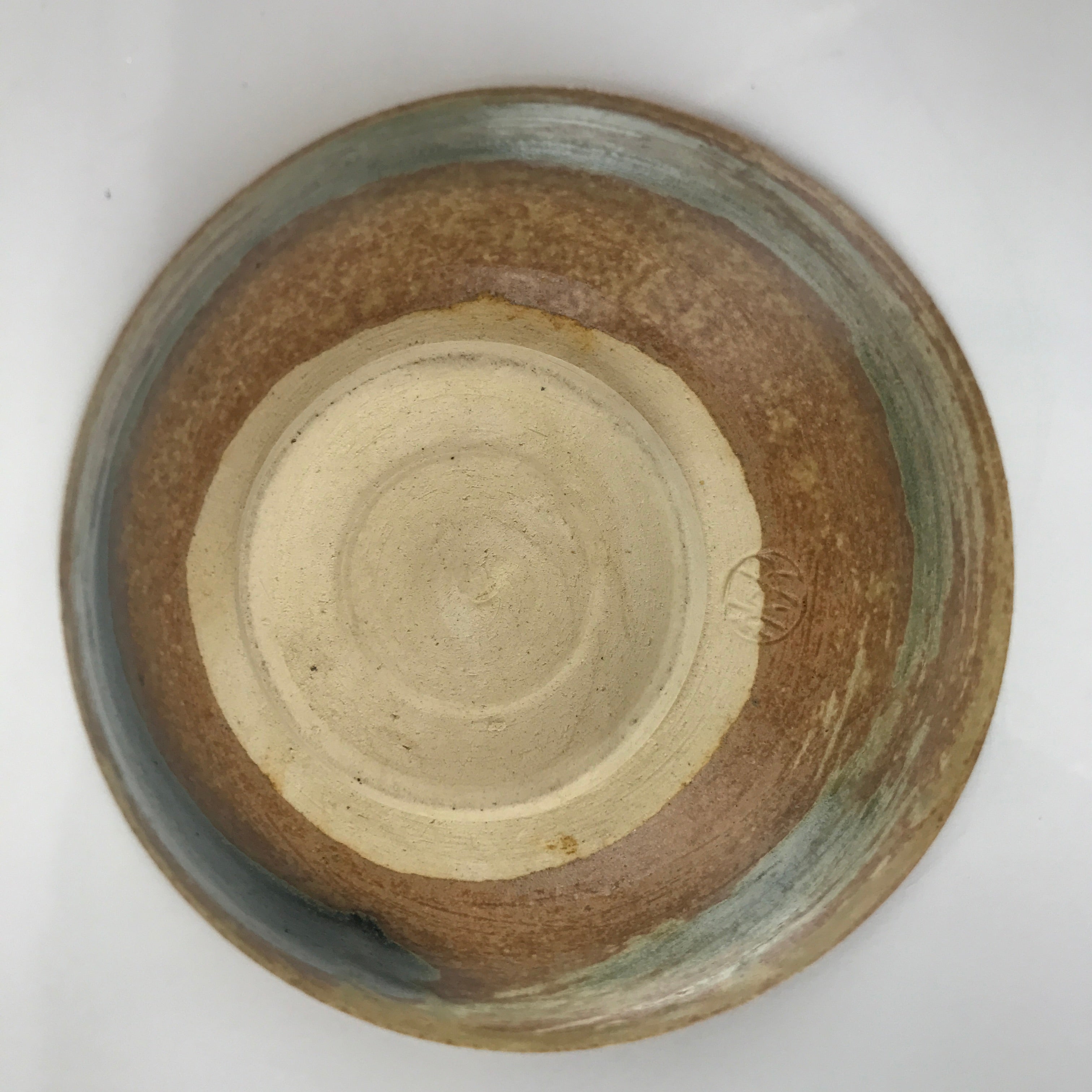Japanese Ceramic Green Tea Bowl Matcha Chawan Vtg Hiragata Brown Green CHB30
