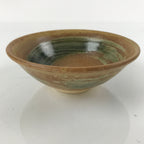 Japanese Ceramic Green Tea Bowl Matcha Chawan Vtg Hiragata Brown Green CHB30