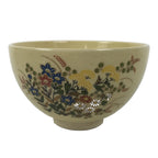 Japanese Ceramic Green Tea Bowl Matcha Chawan Vtg Kyoyaki Pottery Floral CHB114