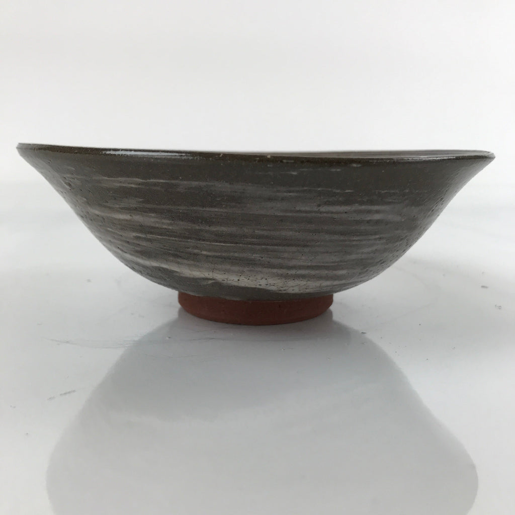 Japanese Ceramic Green Tea Bowl Matcha Chawan Vtg Mishima Brown Floral CHB34