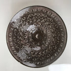 Japanese Ceramic Green Tea Bowl Matcha Chawan Vtg Mishima Brown Floral CHB34