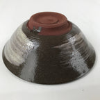 Japanese Ceramic Green Tea Bowl Matcha Chawan Vtg Mishima Brown Floral CHB34