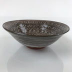 Japanese Ceramic Green Tea Bowl Matcha Chawan Vtg Mishima Brown Floral CHB34
