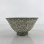 Japanese Ceramic Green Tea Bowl Matcha Chawan Vtg Mishima Gray Floral CHB74