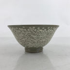 Japanese Ceramic Green Tea Bowl Matcha Chawan Vtg Mishima Gray Floral CHB74