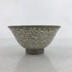 Japanese Ceramic Green Tea Bowl Matcha Chawan Vtg Mishima Gray Floral CHB74