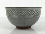 Japanese Ceramic Green Tea Bowl Matcha Chawan Vtg Mishima Gray Pottery CHB138