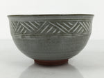 Japanese Ceramic Green Tea Bowl Matcha Chawan Vtg Mishima Gray Pottery CHB138