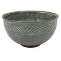 Japanese Ceramic Green Tea Bowl Matcha Chawan Vtg Mishima Gray Pottery CHB138