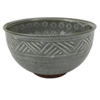 Japanese Ceramic Green Tea Bowl Matcha Chawan Vtg Mishima Gray Pottery CHB138