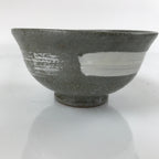 Japanese Ceramic Green Tea Bowl Matcha Chawan Vtg Mishima Gray White CHB32