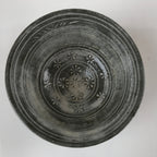 Japanese Ceramic Green Tea Bowl Matcha Chawan Vtg Mishima Gray White CHB32