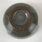 Japanese Ceramic Green Tea Bowl Matcha Chawan Vtg Mishima Gray White CHB32