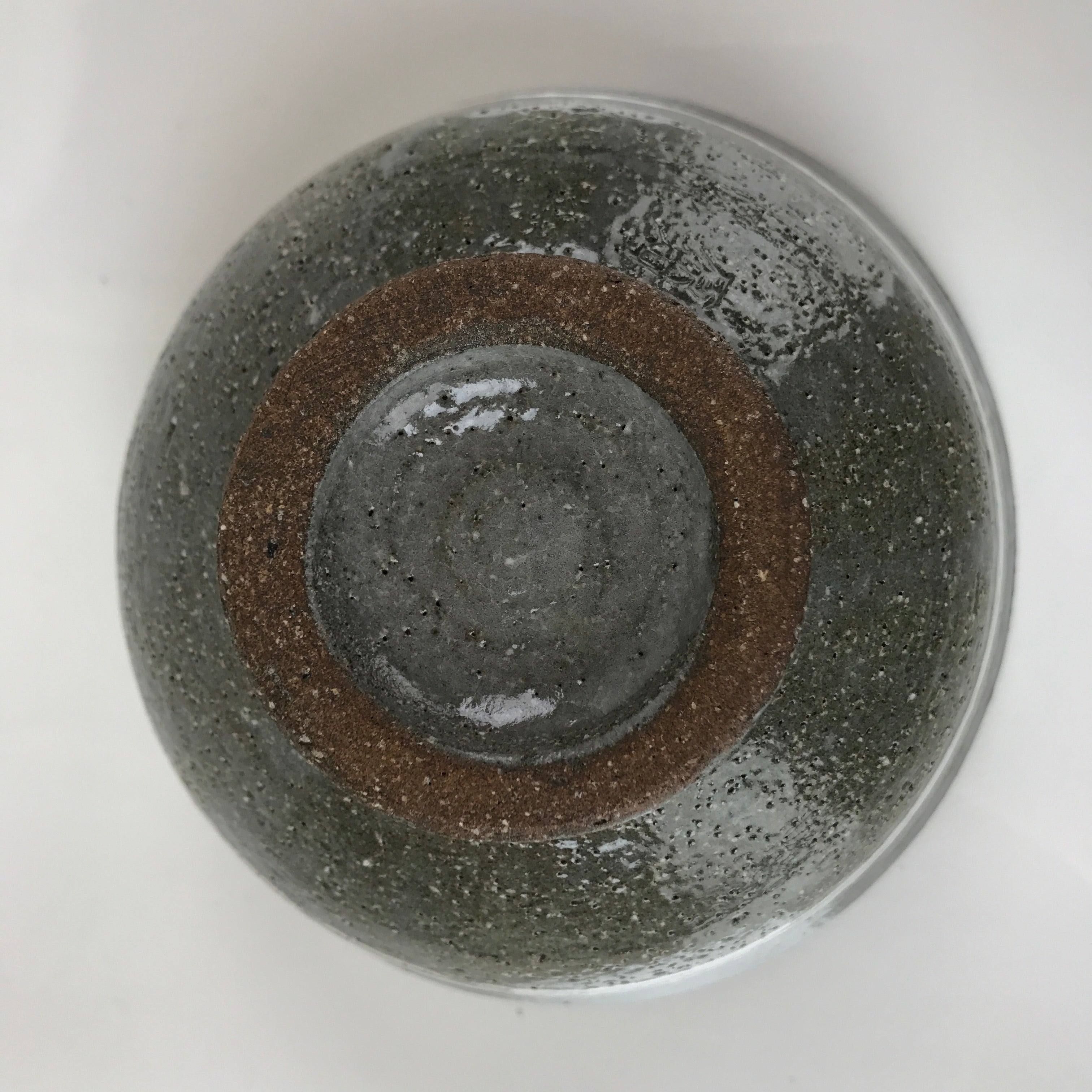 Japanese Ceramic Green Tea Bowl Matcha Chawan Vtg Mishima Gray White CHB32