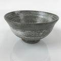 Japanese Ceramic Green Tea Bowl Matcha Chawan Vtg Mishima Gray White CHB32