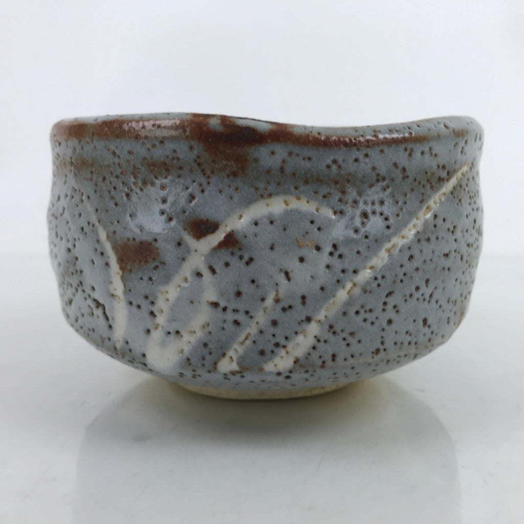 Japanese Ceramic Green Tea Bowl Matcha Chawan Vtg Nezumi Shino Ware CHB62