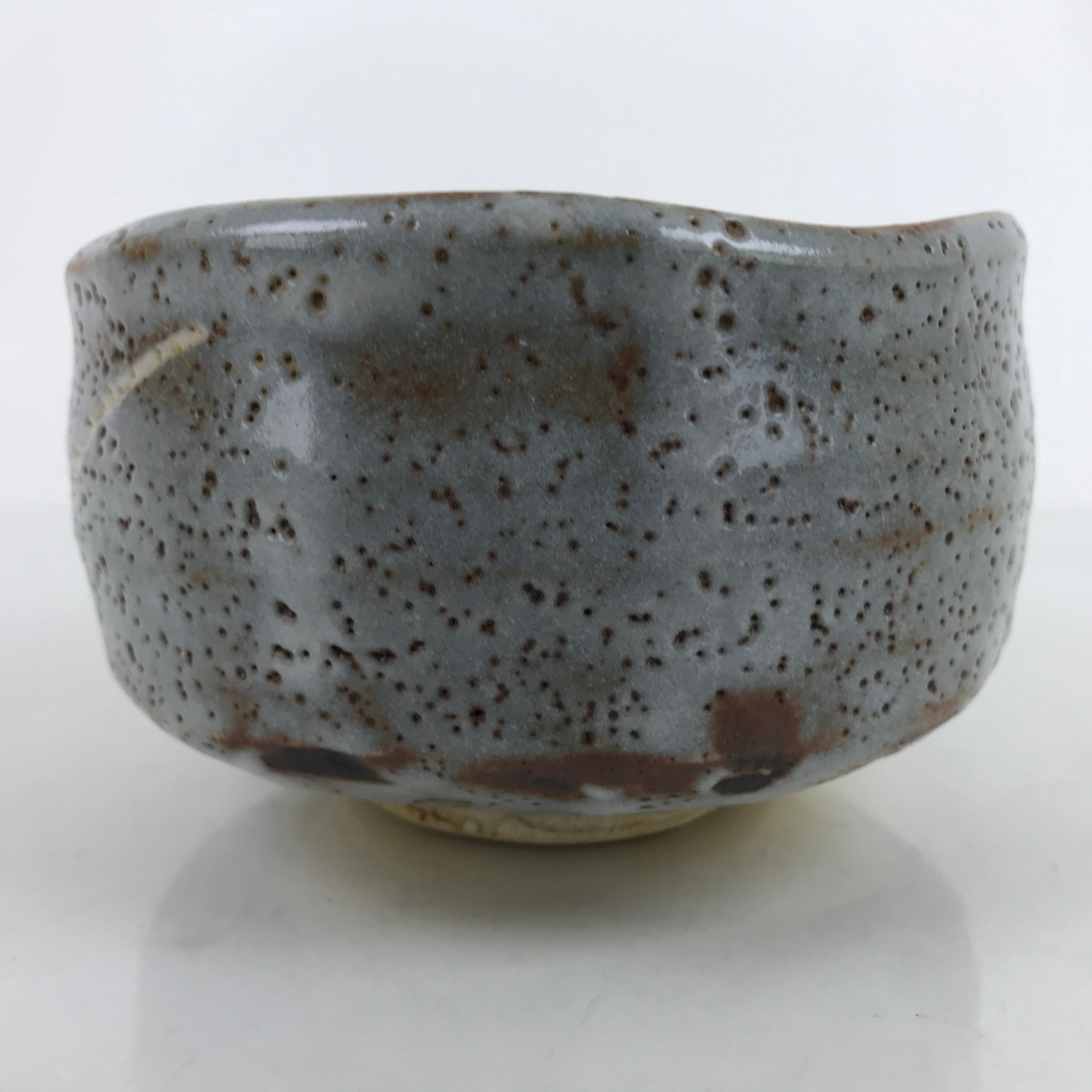 Japanese Ceramic Green Tea Bowl Matcha Chawan Vtg Nezumi Shino Ware CHB62