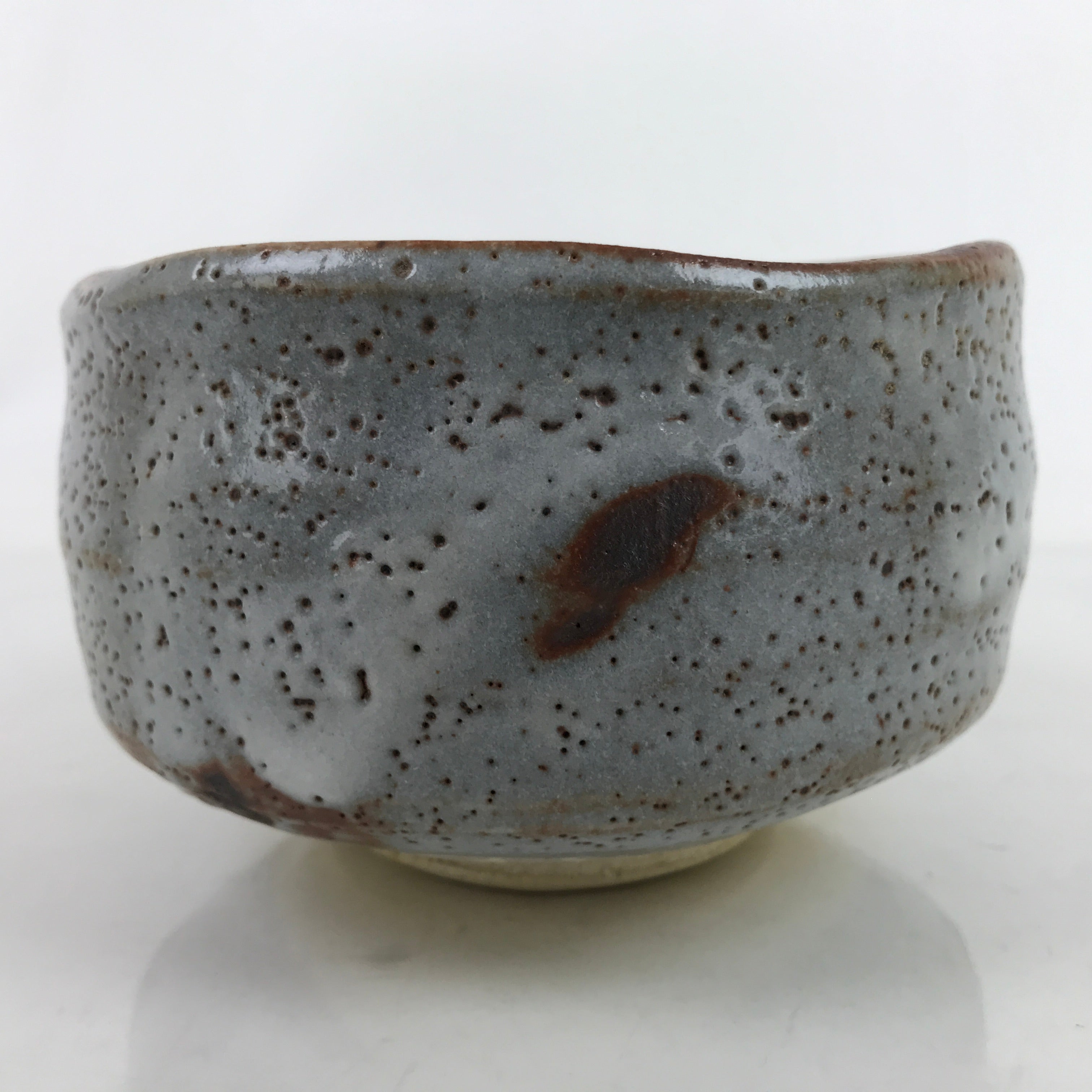 Japanese Ceramic Green Tea Bowl Matcha Chawan Vtg Nezumi Shino Ware CHB62