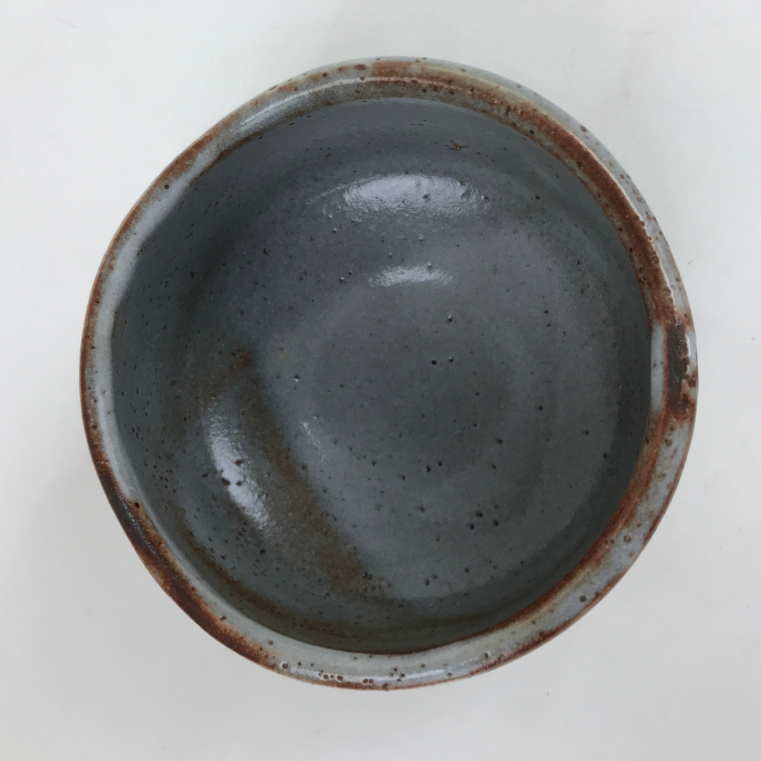 Japanese Ceramic Green Tea Bowl Matcha Chawan Vtg Nezumi Shino Ware CHB62