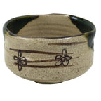 Japanese Ceramic Green Tea Bowl Matcha Chawan Vtg Oribe Beige Brown CHB101