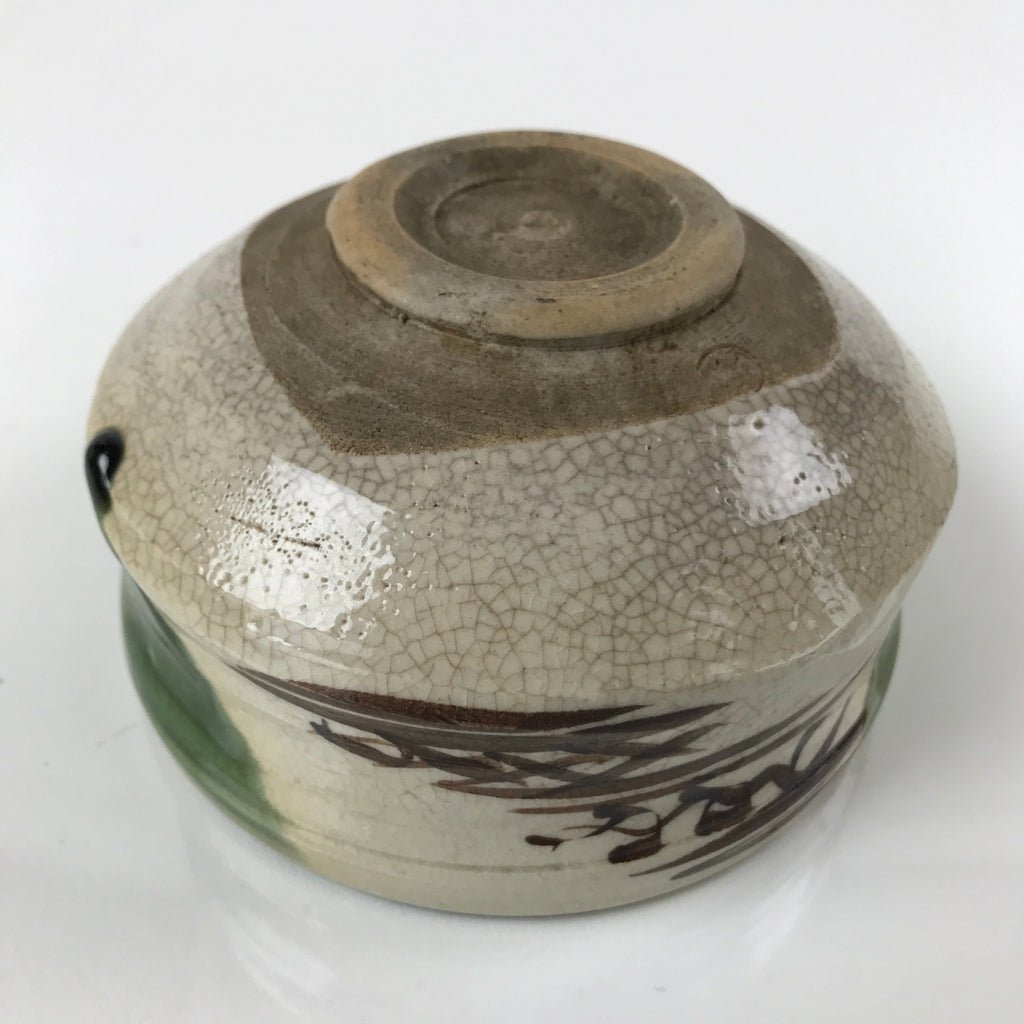 Japanese Ceramic Green Tea Bowl Matcha Chawan Vtg Oribe Ware Dojimari CHB36