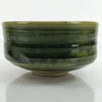 Japanese Ceramic Green Tea Bowl Matcha Chawan Vtg Oribe Ware Green CHB43