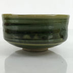 Japanese Ceramic Green Tea Bowl Matcha Chawan Vtg Oribe Ware Green CHB43