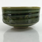 Japanese Ceramic Green Tea Bowl Matcha Chawan Vtg Oribe Ware Green CHB43