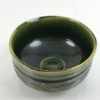 Japanese Ceramic Green Tea Bowl Matcha Chawan Vtg Oribe Ware Green CHB43